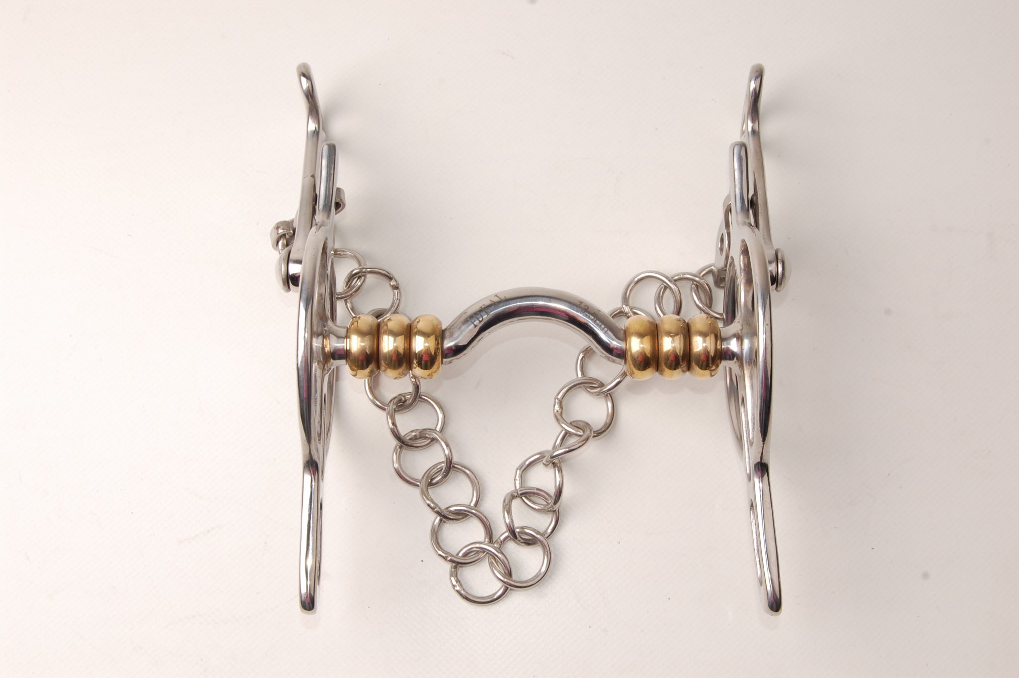 Liverpool Bit with Movable Tulip and Brass Rollers – Ideal Harness